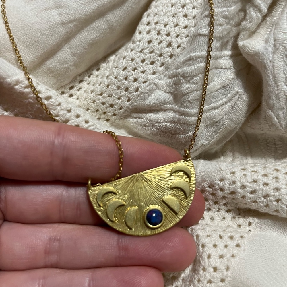 Phases of the moon necklace